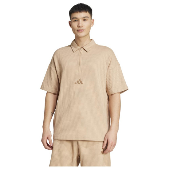 Adidas Ανδρική κοντομάνικη μπλούζα All SZN Waffle Knit Half-Zip Polo